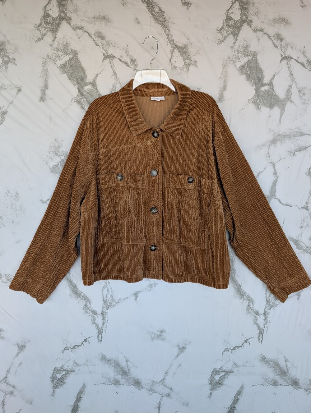 J. Jill Brown Tumbled Corduroy Jacket Women's Size 2X NWOT
